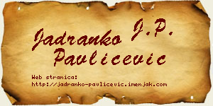 Jadranko Pavličević vizit kartica
